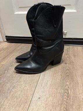 Dante Black Western-Style Mid Heel Women's Boots